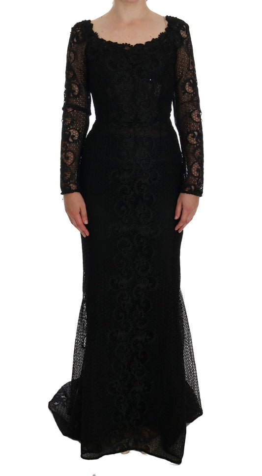 Dolce &amp; Gabbana Schwarzes Etuikleid mit Blumenmuster 