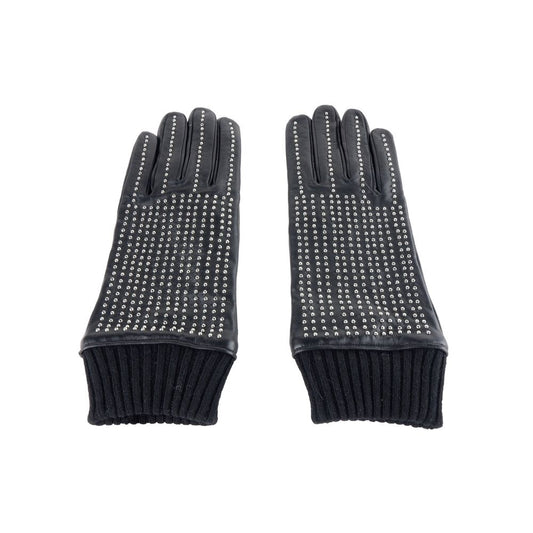 Cavalli Class Herrenhandschuh aus schwarzem Lammleder