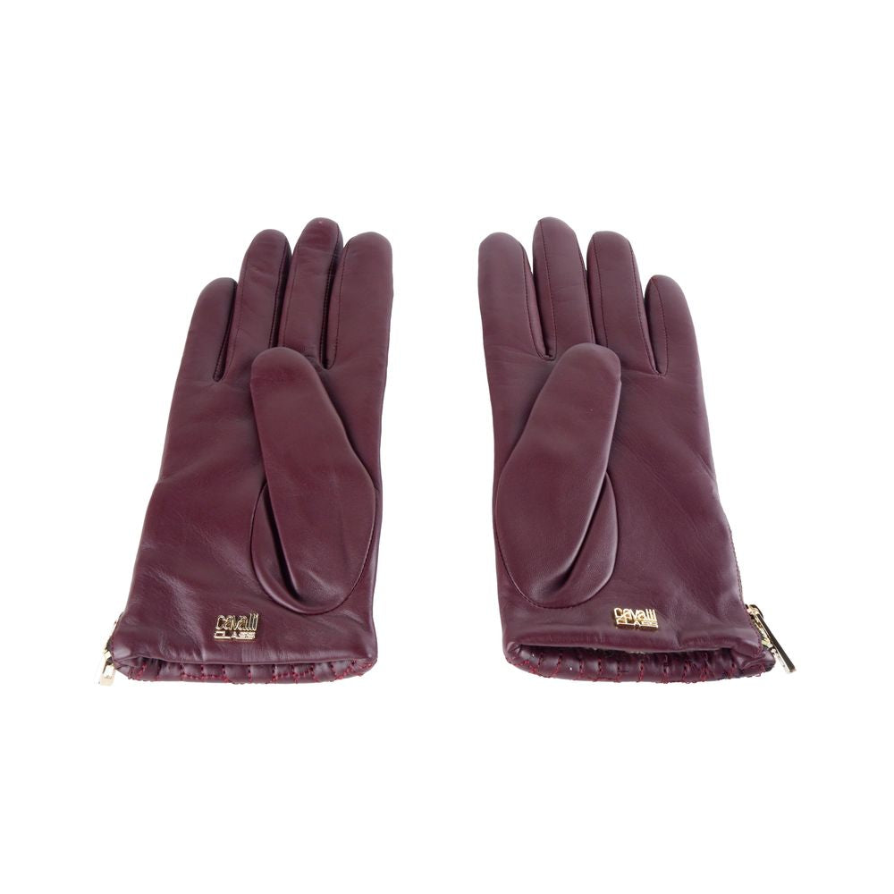 Cavalli Class Damenhandschuh aus rotem Lammleder