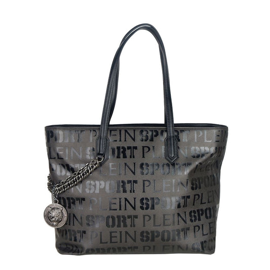 Plein Sport – Elegante schwarze Designer-Einkaufstasche mit Logo-Print