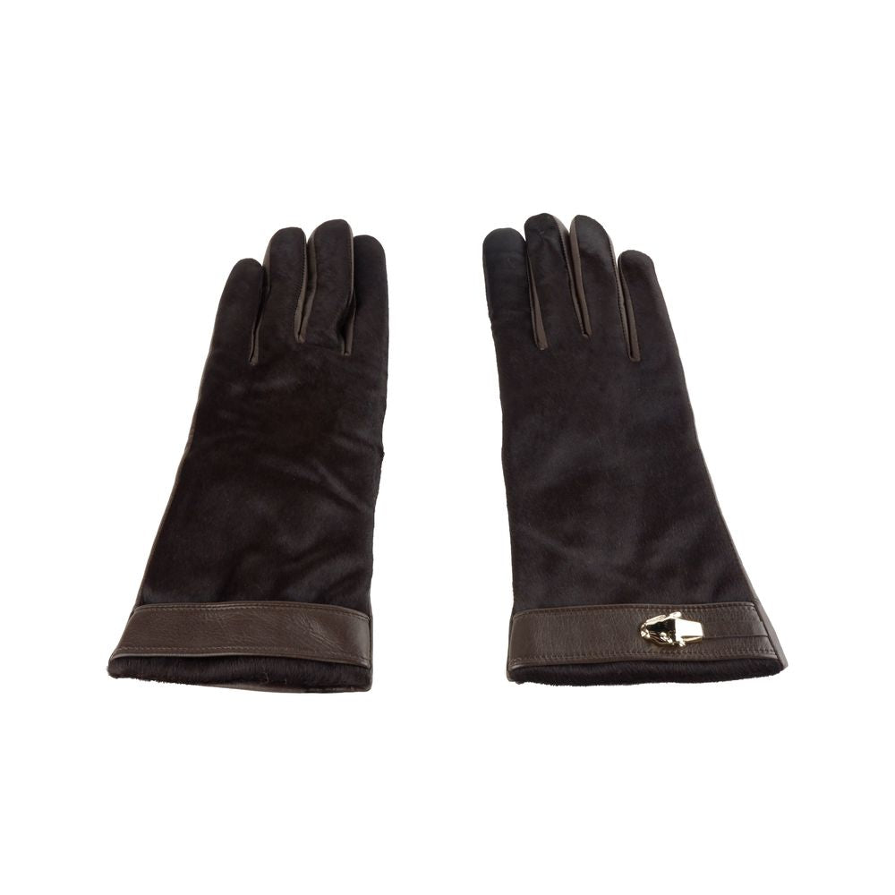 Cavalli Class Damenhandschuh aus braunem Rindsleder