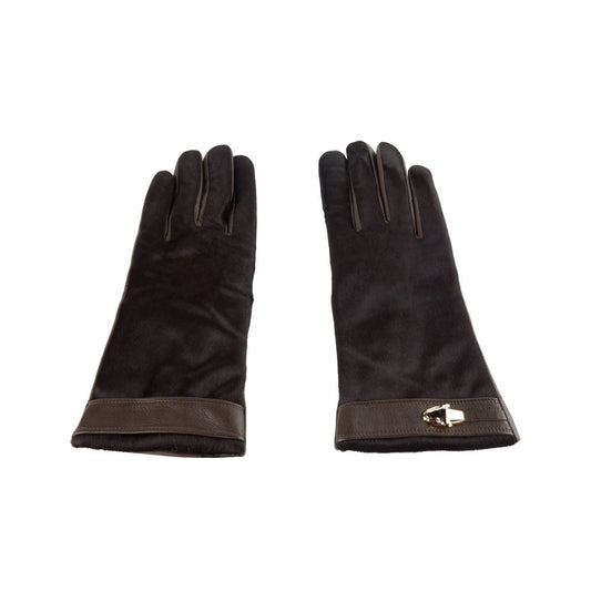 Cavalli Class Damenhandschuh aus braunem Rindsleder