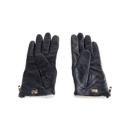 Cavalli Class Grauer Lammfellhandschuh für Damen