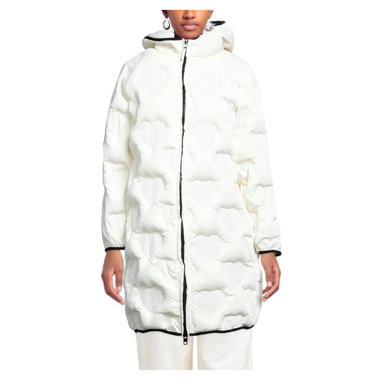 Love Moschino – Schicke, gesteppte, lange Daunenjacke mit Herzmuster