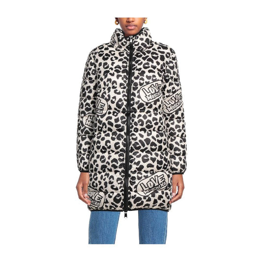 Love Moschino – Schicke Daunenjacke mit Leopardenmuster