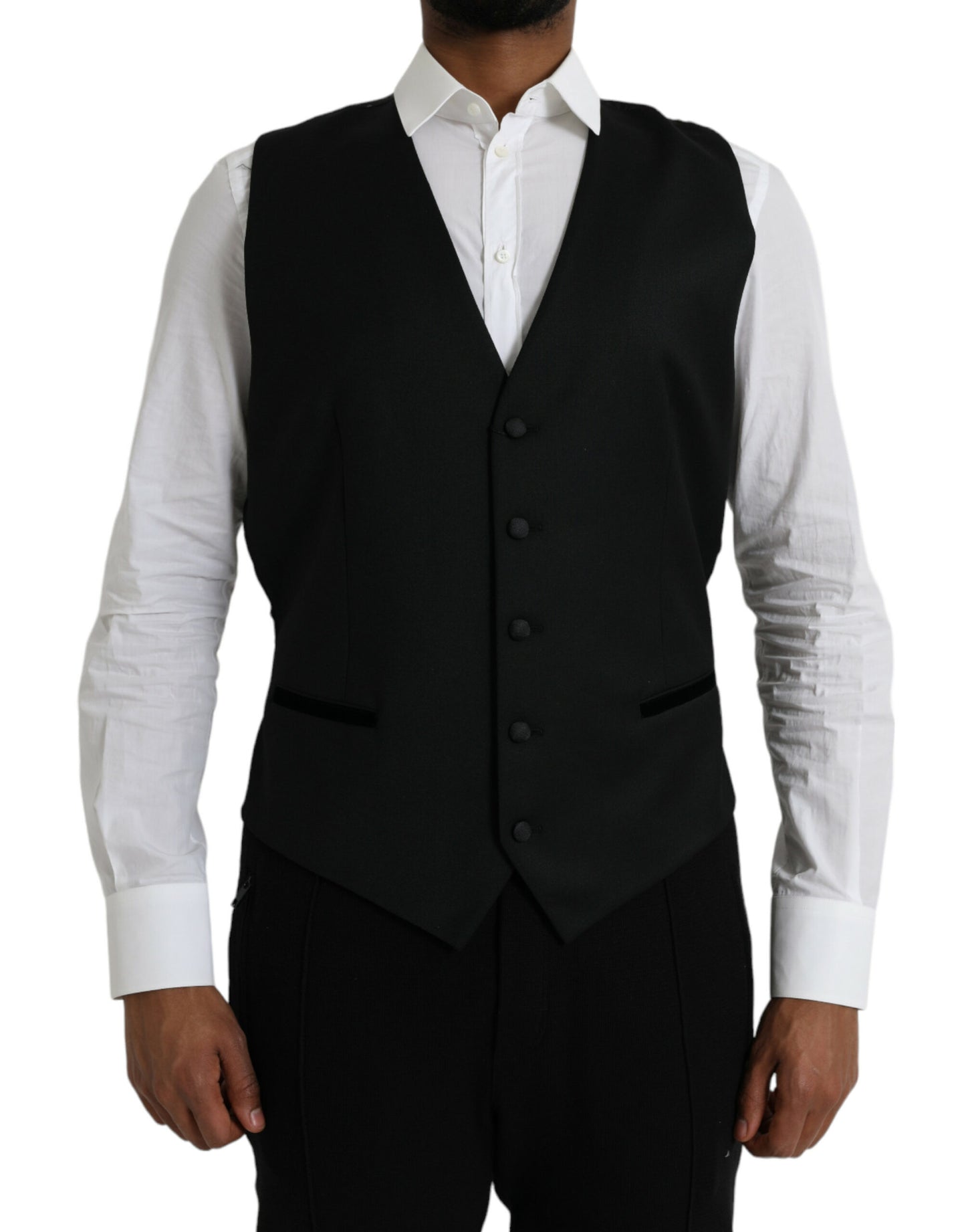 Dolce &amp; Gabbana Schwarze Seidenweste, formelle Weste