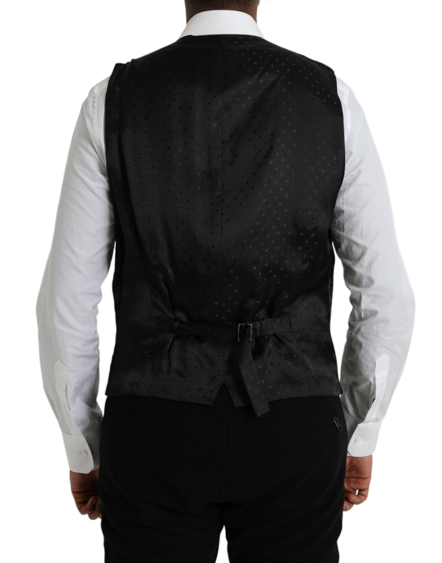 Dolce &amp; Gabbana Schwarze Seidenweste, formelle Weste