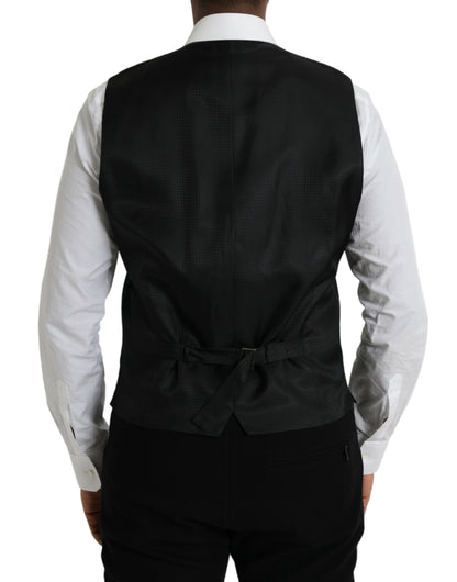 Dolce &amp; Gabbana Schwarze Wollweste, formelle Weste