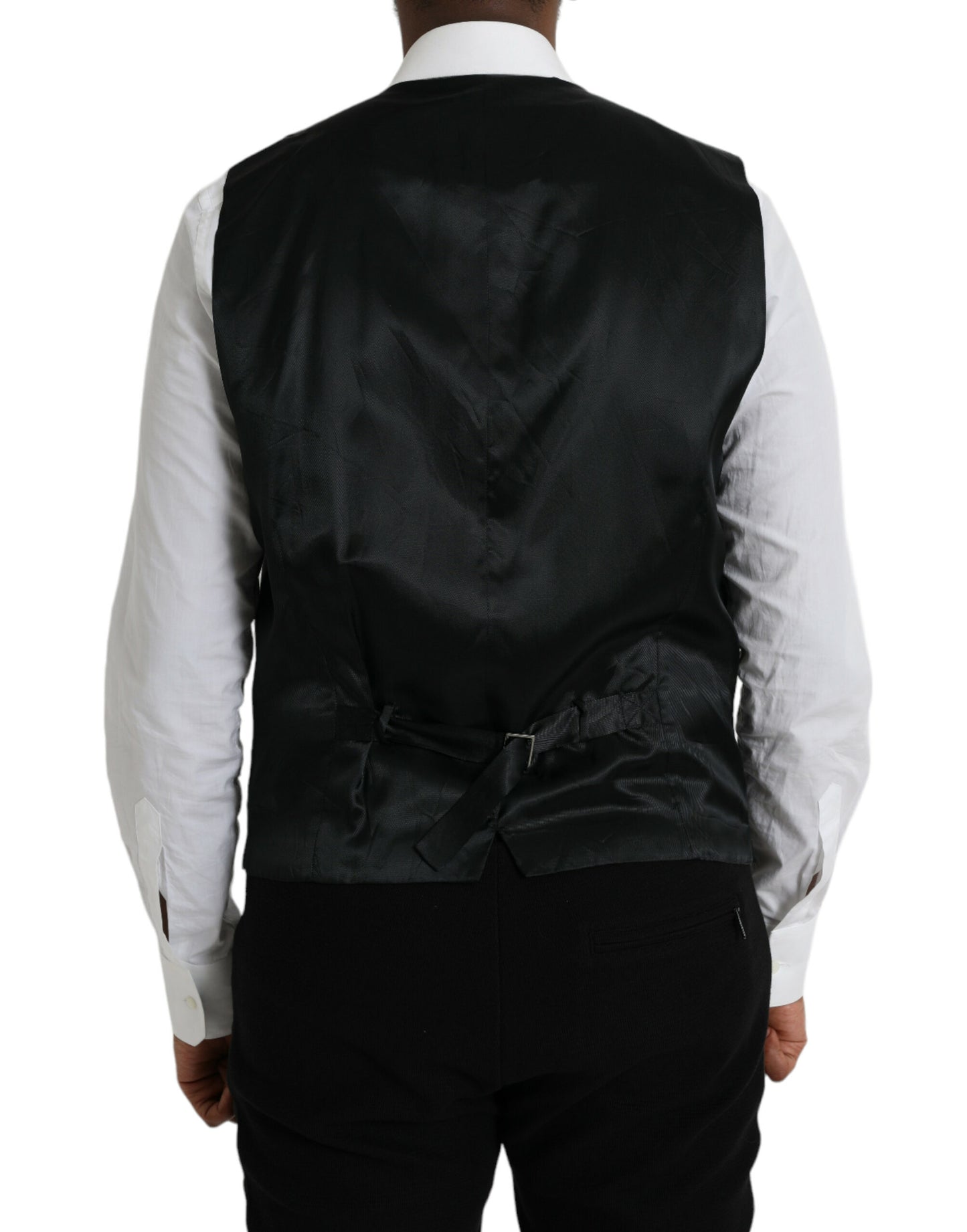 Dolce &amp; Gabbana Schwarze Wollweste, formelle Weste