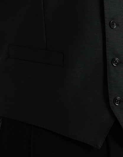 Dolce &amp; Gabbana Schwarze Wollweste, formelle Weste