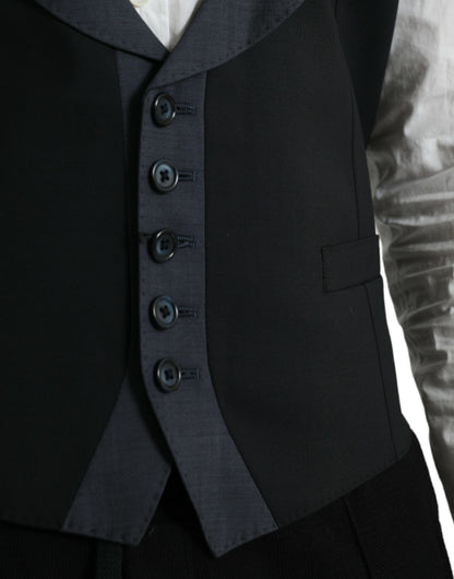 Dolce &amp; Gabbana Schwarze Wollweste, formelle Weste