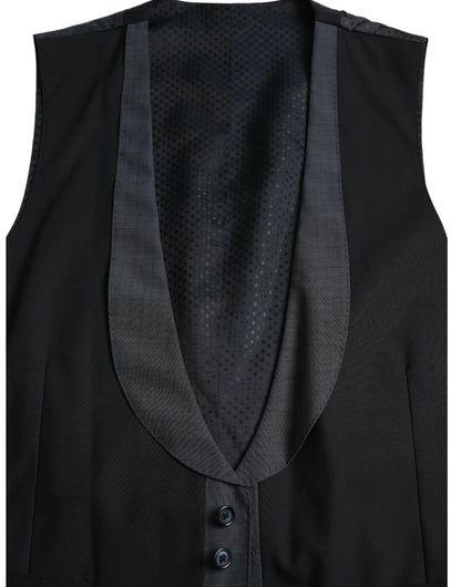 Dolce &amp; Gabbana Schwarze Wollweste, formelle Weste