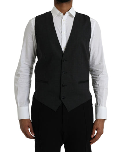 Dolce &amp; Gabbana Schwarze Weste aus Baumwolle, formelle Weste
