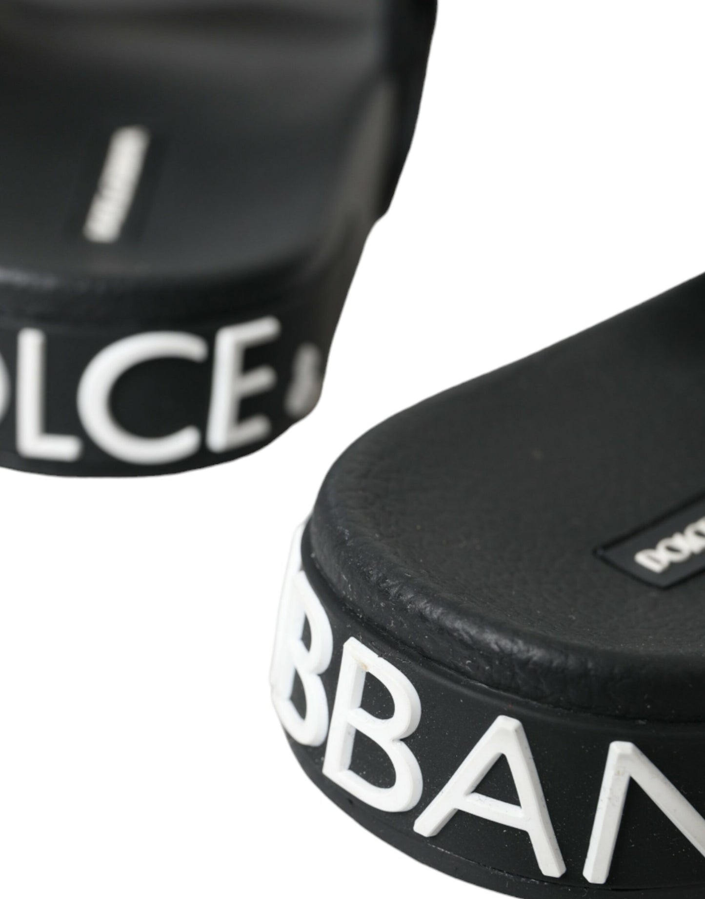 Dolce &amp; Gabbana – Schwarze Neopren-Slides, flache Strandschuhe