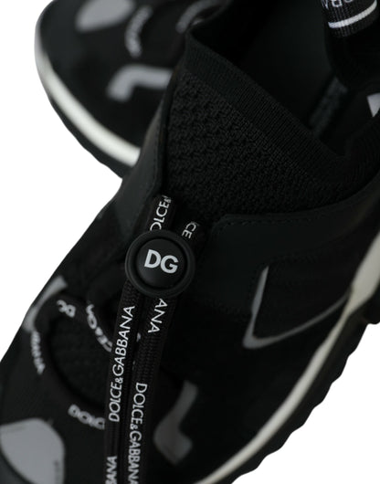 Dolce &amp; Gabbana Sorrento Trekking-Sneakers aus schwarzem Mesh
