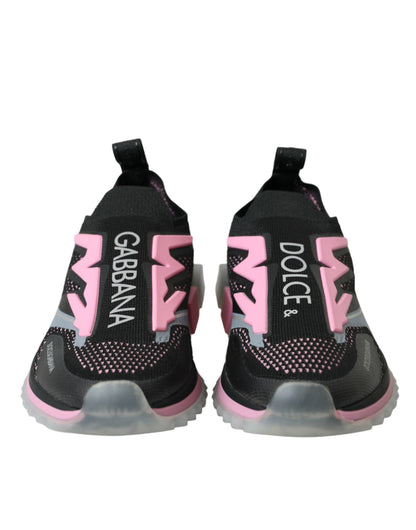 Dolce &amp; Gabbana – Sorrento – Slipper-Sneaker in Schwarz und Rosa