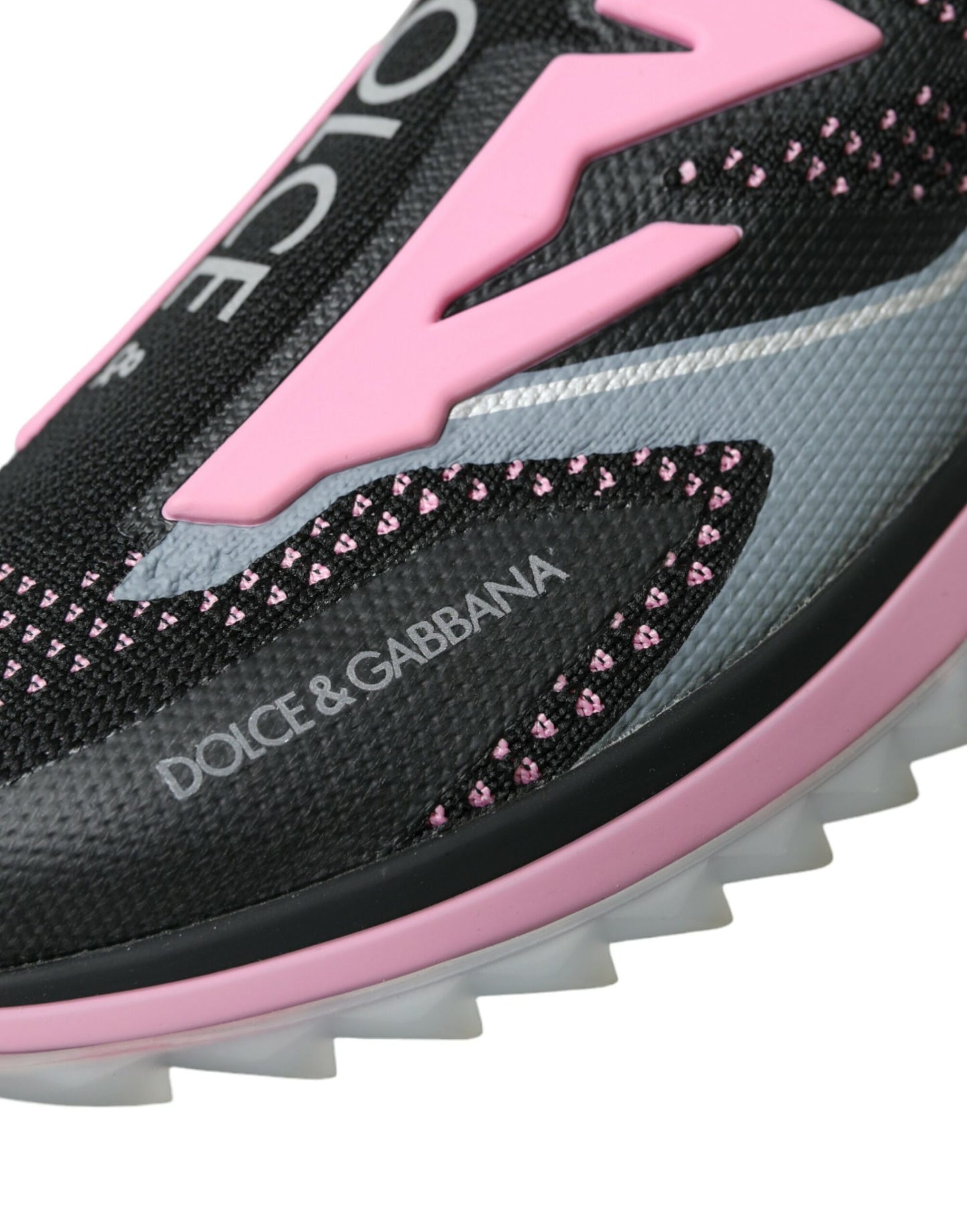 Dolce &amp; Gabbana – Sorrento – Slipper-Sneaker in Schwarz und Rosa