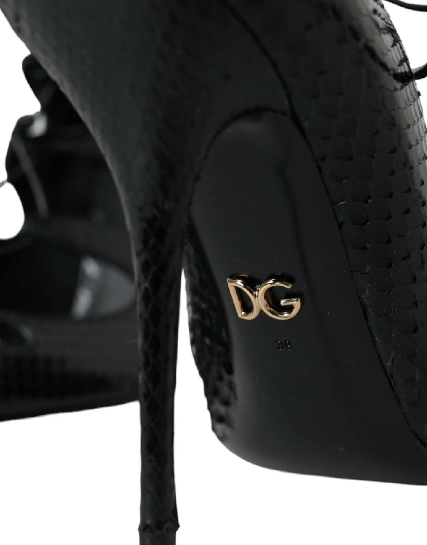 Dolce &amp; Gabbana – Mary-Jane-Pumps aus schwarzem Pythonleder
