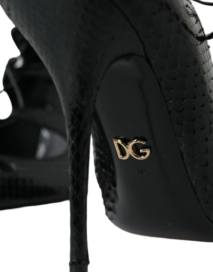 Dolce &amp; Gabbana – Mary-Jane-Pumps aus schwarzem Pythonleder