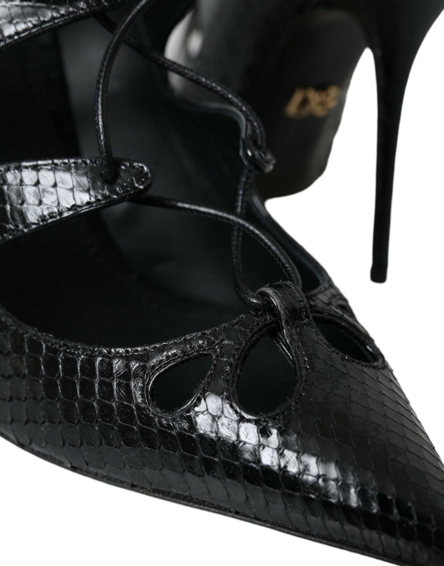 Dolce &amp; Gabbana – Mary-Jane-Pumps aus schwarzem Pythonleder