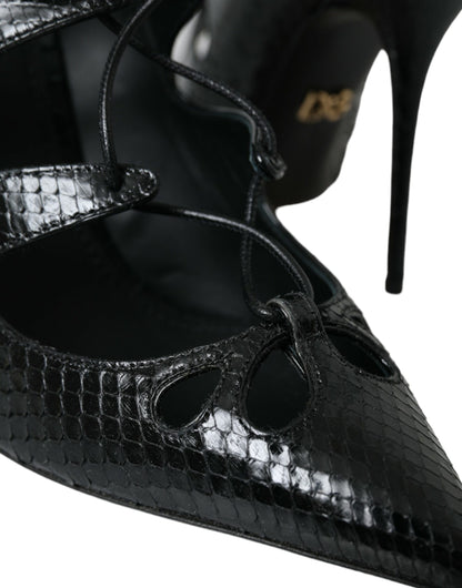 Dolce &amp; Gabbana – Mary-Jane-Pumps aus schwarzem Pythonleder