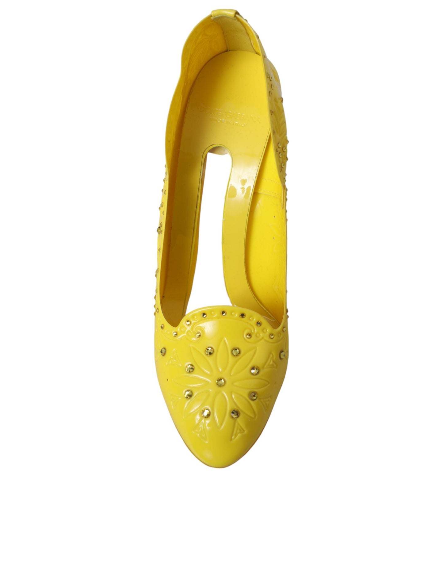 Dolce &amp; Gabbana Gelbe Kristall CINDERELLA Heels Pumps Schuhe