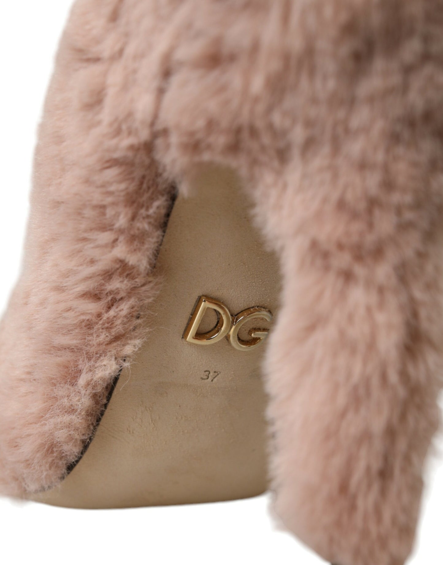 Dolce &amp; Gabbana Hellrosa Kunstpelz Heels Pumps Schuhe