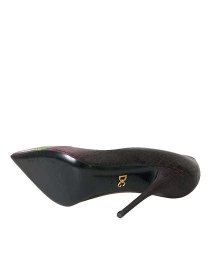 Dolce &amp; Gabbana Multicolor Exotic Leather Heels Pumps Schuhe