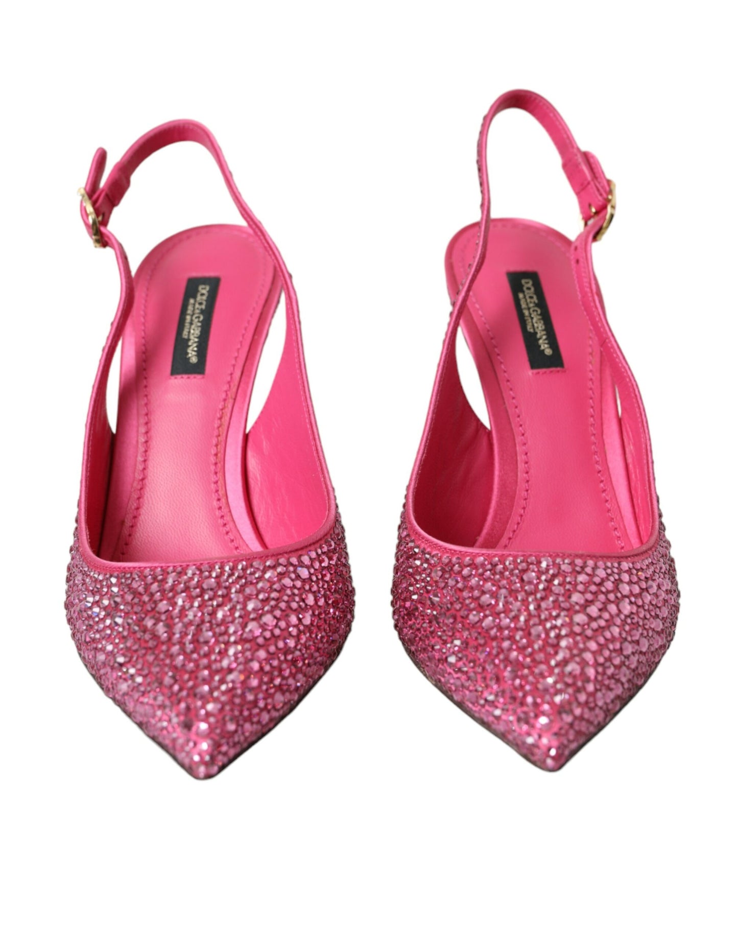 Dolce &amp; Gabbana Pink Slingbacks Kristall Pumps Schuhe