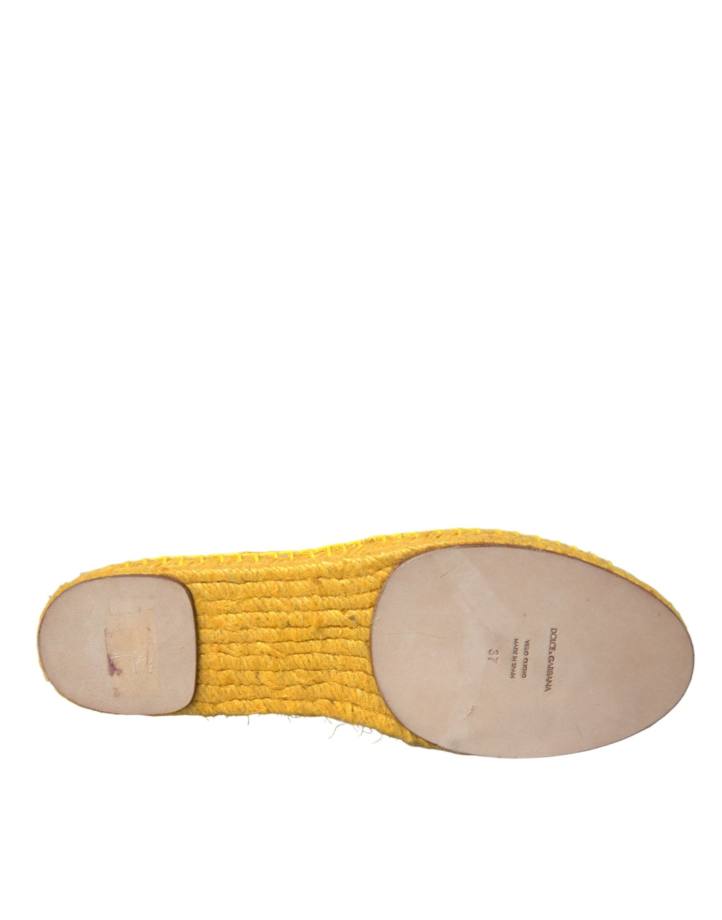 Dolce &amp; Gabbana Gelbe Taormina-Espadrille-Loafer mit Spitze