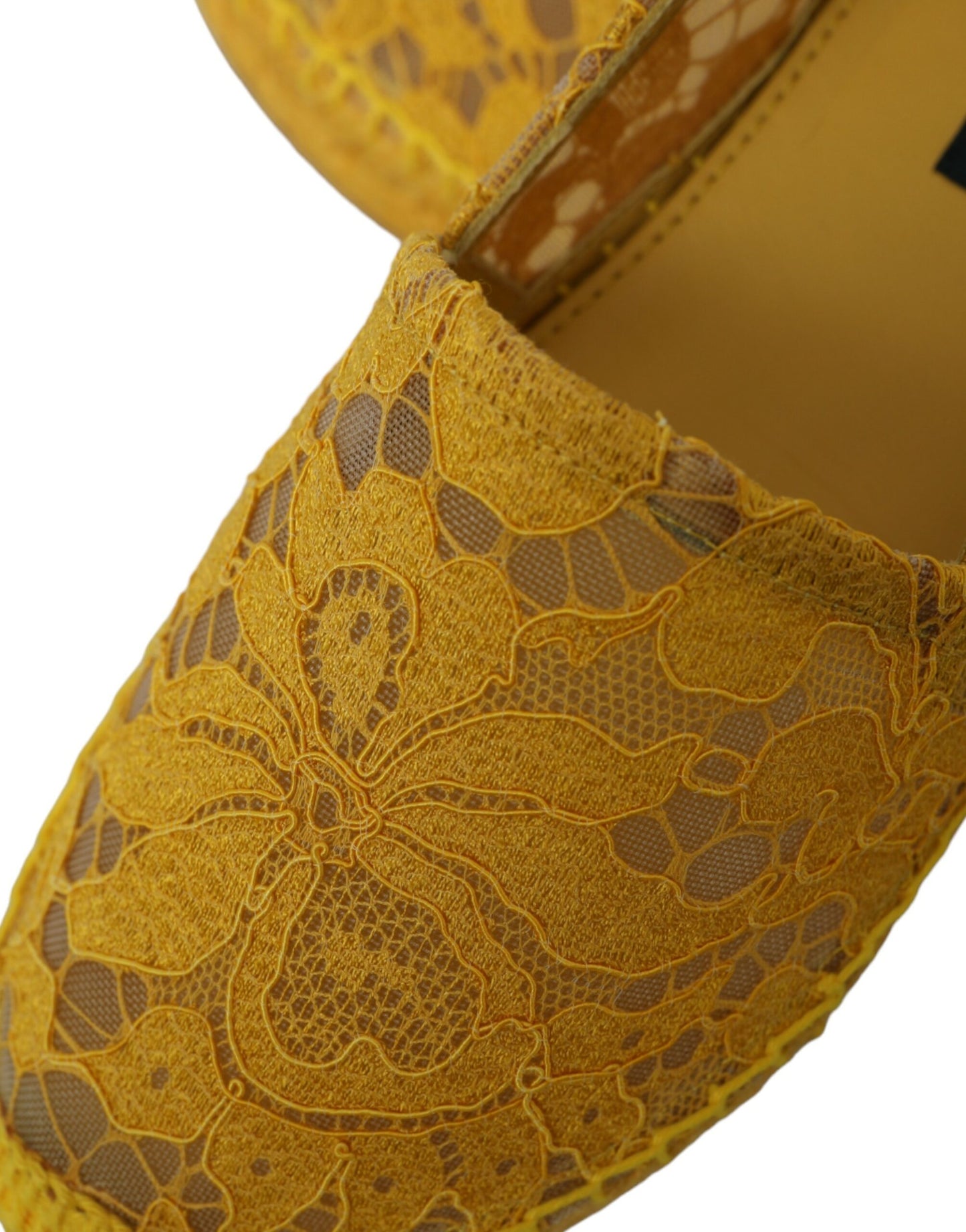 Dolce &amp; Gabbana Gelbe Taormina-Espadrille-Loafer mit Spitze