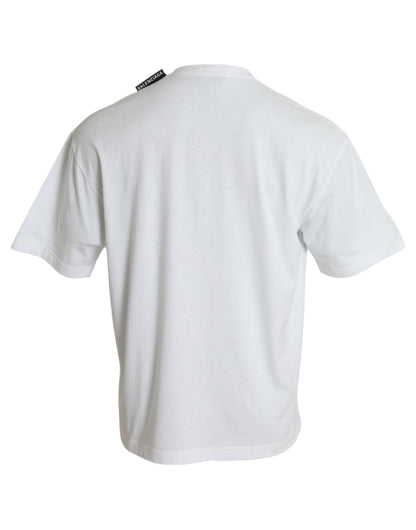 Balenciaga – T-Shirt aus Baumwolljersey mit Rundhalsausschnitt in Off-White