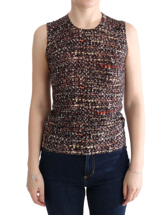 Dolce &amp; Gabbana – T-Shirt aus Wolle mit mehrfarbigem Strickmuster
