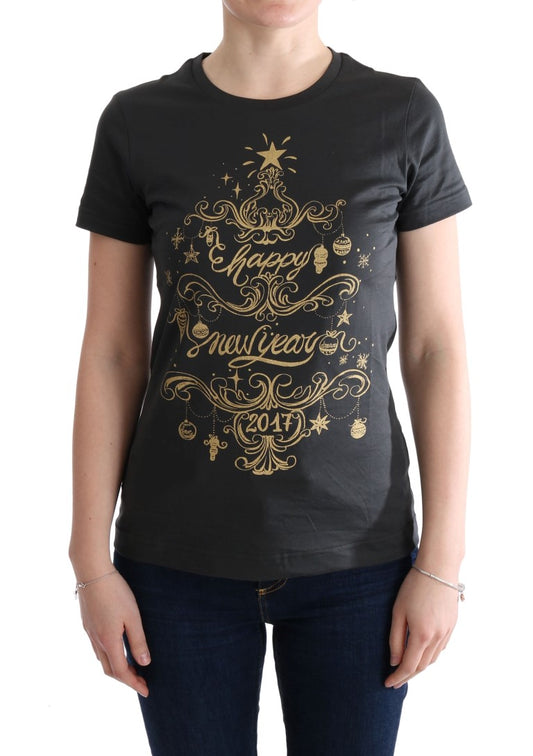 Dolce &amp; Gabbana – T-Shirt aus grauer Baumwolle mit Motiv 2017