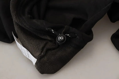 Dolce &amp; Gabbana – Schwarzes Kapuzensweatshirt aus Baumwolle mit Logo