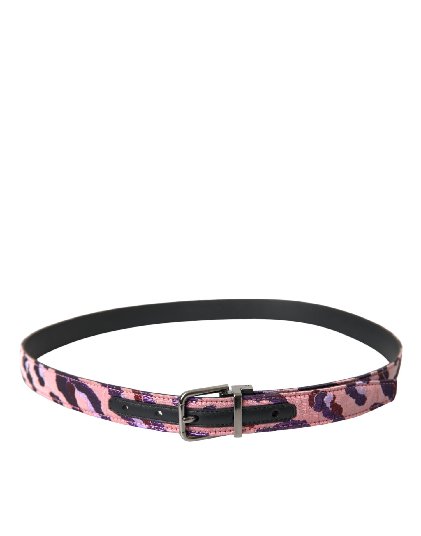 Dolce &amp; Gabbana Multicolor Jacquard Leather Metal Buckle Belt