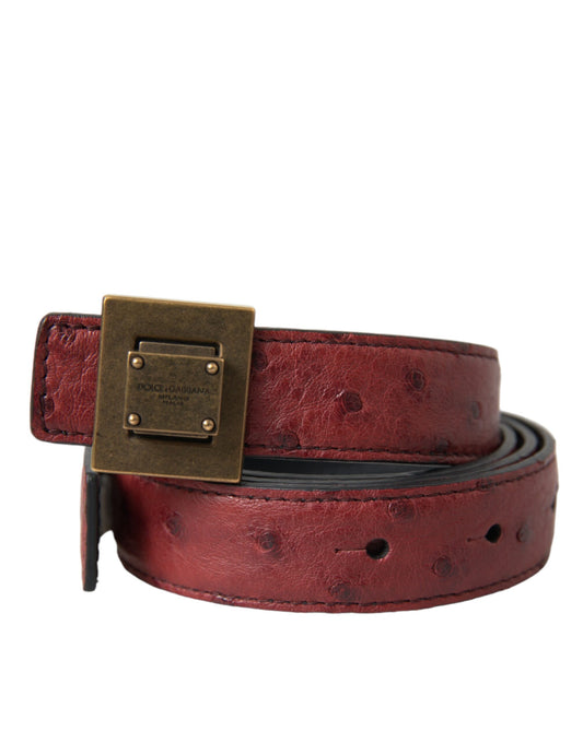 Dolce &amp; Gabbana Brauner Ledergürtel mit quadratischer Metallschnalle
