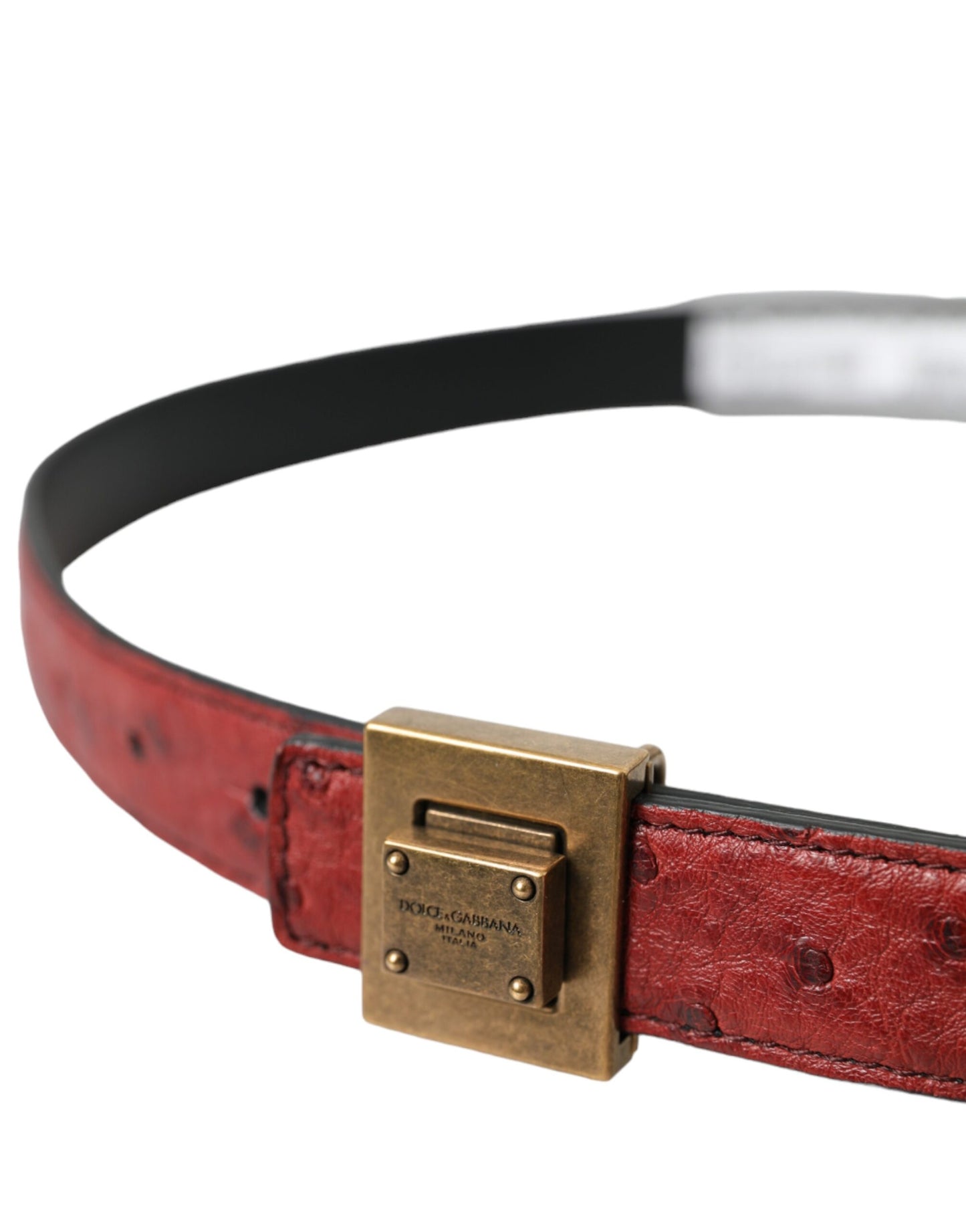 Dolce &amp; Gabbana Brauner Ledergürtel mit quadratischer Metallschnalle