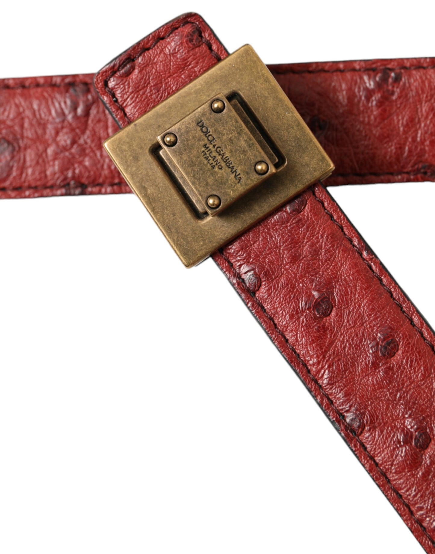 Dolce &amp; Gabbana Brauner Ledergürtel mit quadratischer Metallschnalle