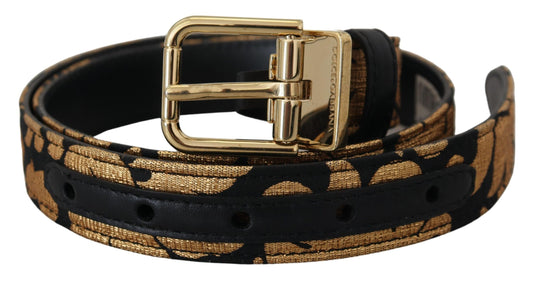 Dolce &amp; Gabbana – Mehrfarbiger Gürtel aus Jacquard-Leder mit Logo-Schnalle