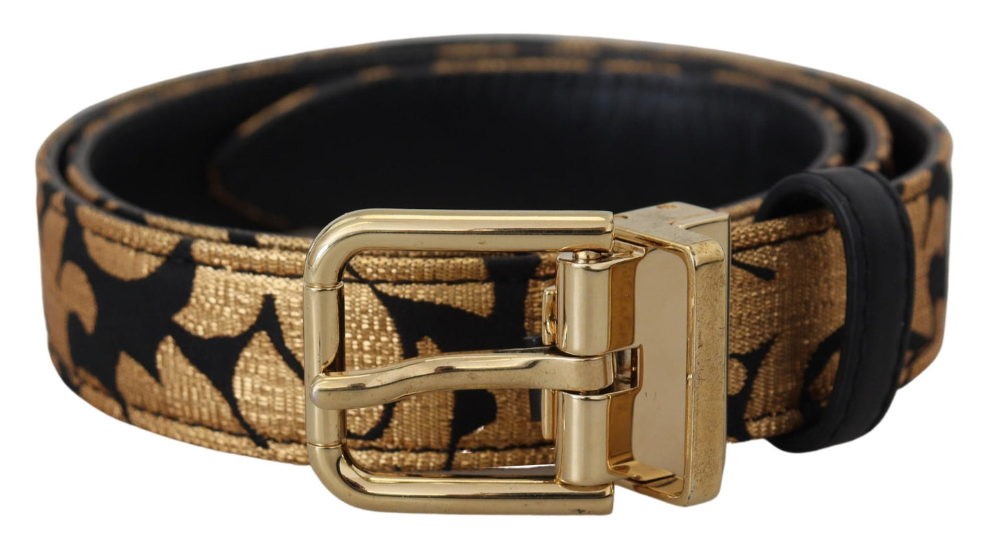Dolce &amp; Gabbana – Mehrfarbiger Gürtel aus Jacquard-Leder mit Logo-Schnalle