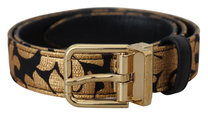 Dolce &amp; Gabbana – Mehrfarbiger Gürtel aus Jacquard-Leder mit Logo-Schnalle