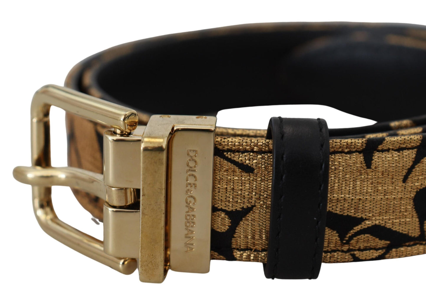 Dolce &amp; Gabbana – Mehrfarbiger Gürtel aus Jacquard-Leder mit Logo-Schnalle