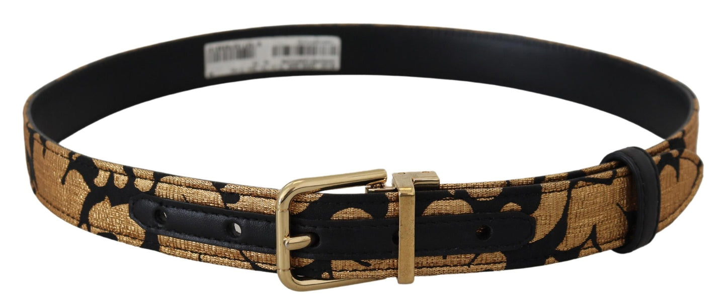Dolce &amp; Gabbana – Mehrfarbiger Gürtel aus Jacquard-Leder mit Logo-Schnalle
