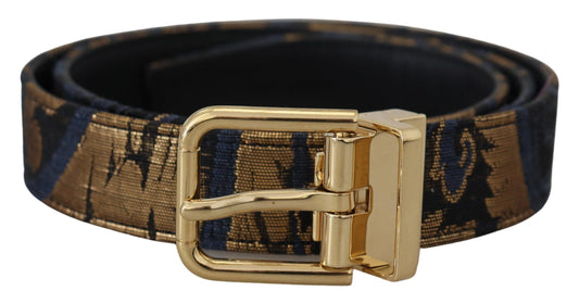Dolce &amp; Gabbana – Mehrfarbiger Gürtel aus Jacquard-Leder mit Logo-Schnalle