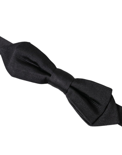 Dolce &amp; Gabbana Herrenfliege mit verstellbarem Halsausschnitt, schwarze Seide
