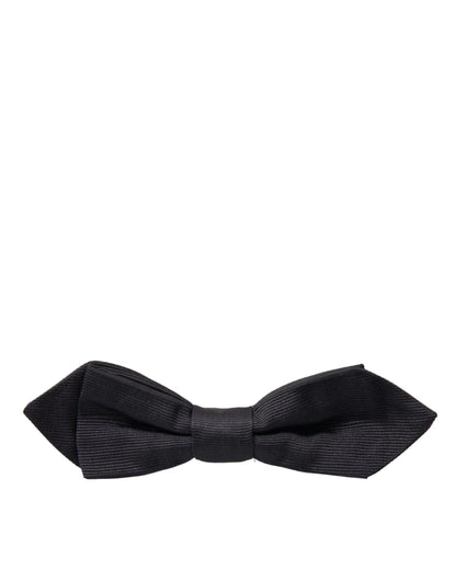 Dolce &amp; Gabbana Herrenfliege mit verstellbarem Halsausschnitt, schwarze Seide
