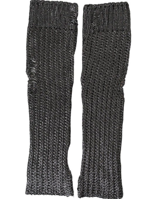 Dolce &amp; Gabbana – Fingerlose Handschuhe aus grauer Viskose