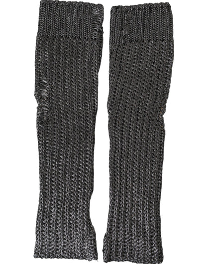 Dolce &amp; Gabbana – Fingerlose Handschuhe aus grauer Viskose