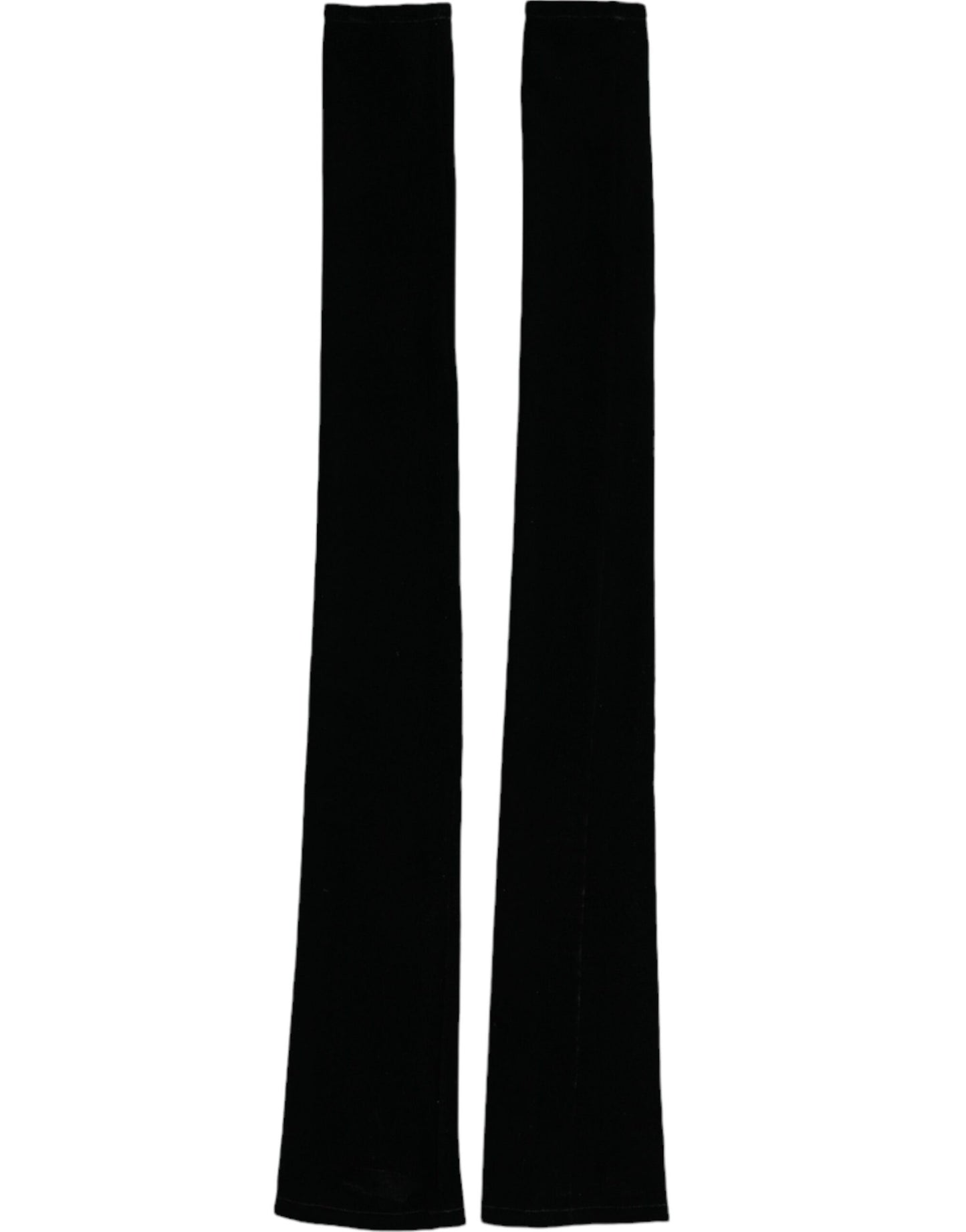 Dolce &amp; Gabbana – Lange, fingerlose Handschuhe aus Nylon in Schwarz mit Ellenbogenpartie